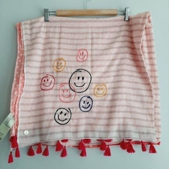 LIEBLINGSSTUCK Cotton Light Large Scarf Wrap Pink Grey & White O/S - Picture 8 of 11